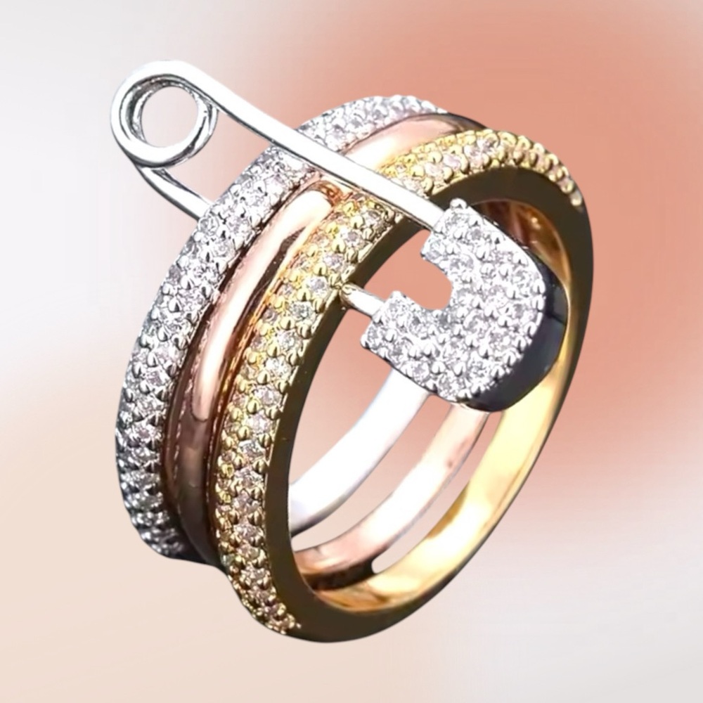 Abigail Creations Triple Band Safety Pin Ring